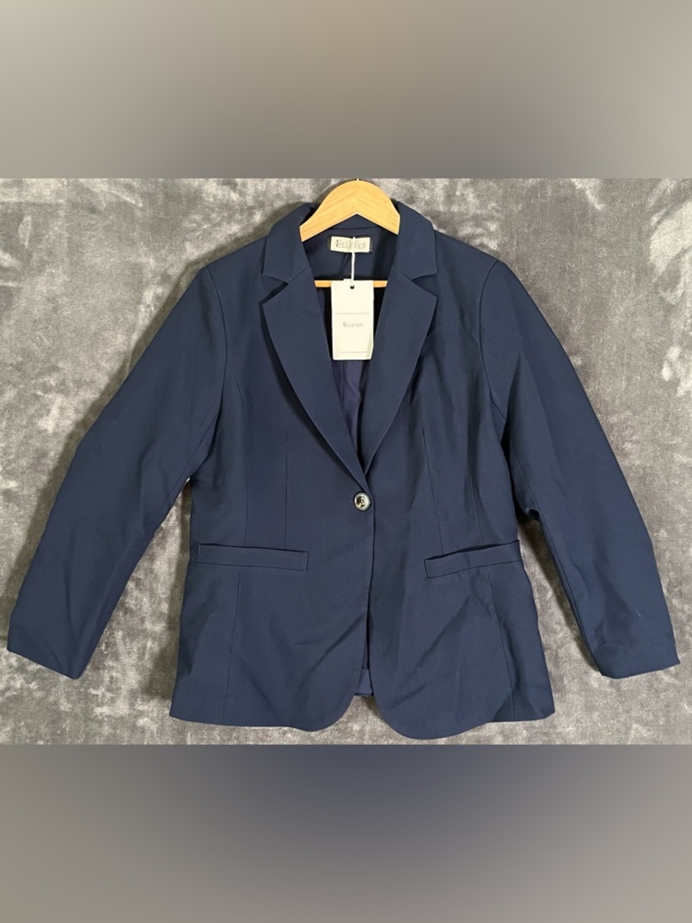 ELLEVEN Navy Blue L NWT Single Button Blazer